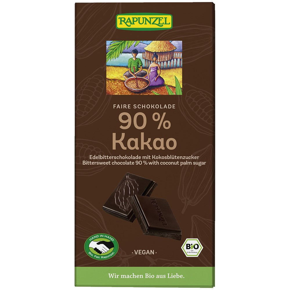 Ciocolata amaruie 90% cacao si zahar de cocos