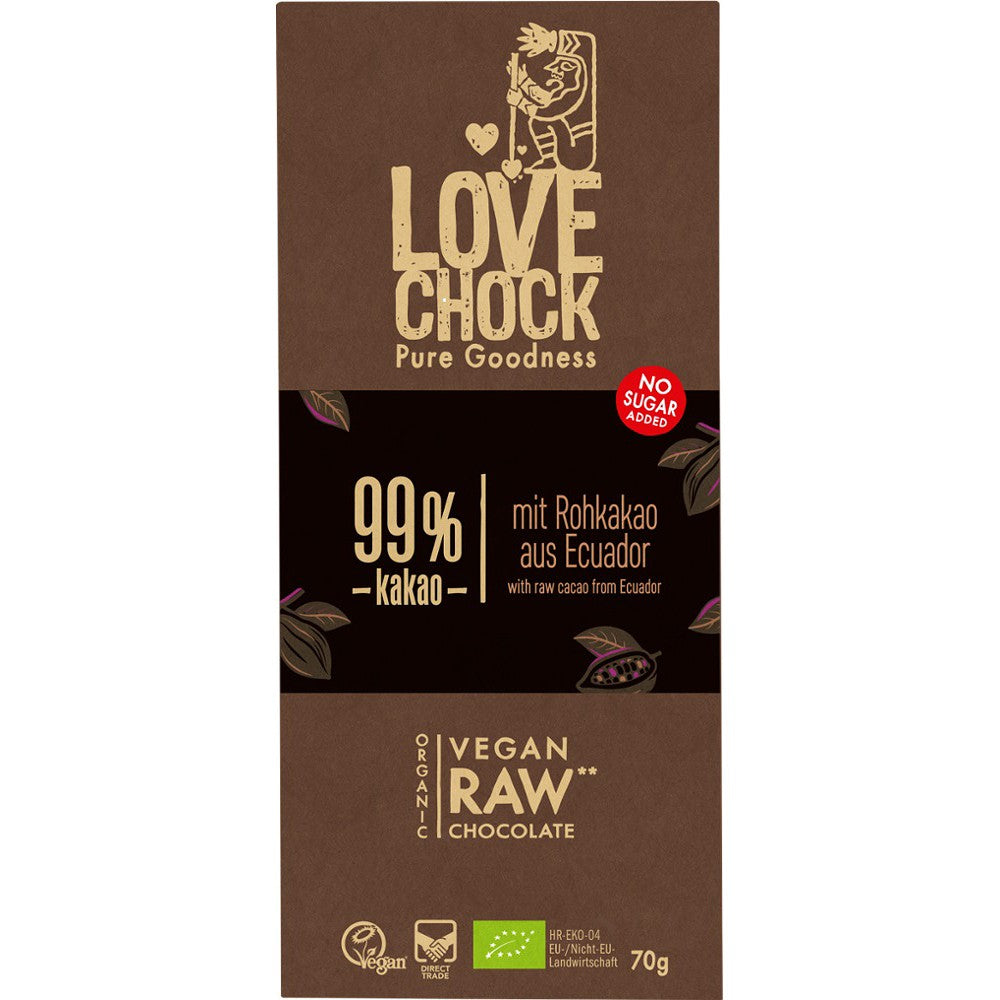 Ciocolata raw vegana extreme dark 99% cacao