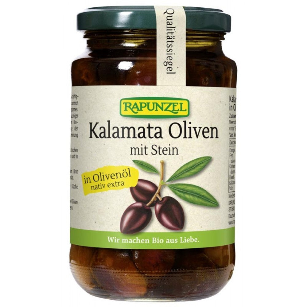 Masline Bio Kalamata violet cu samburi in ulei de masline extravirgin